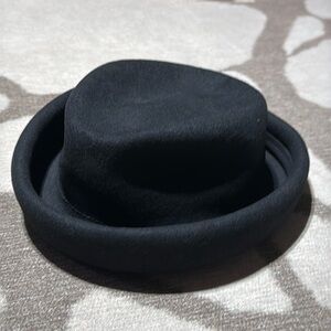Vintage 100% Wool Black Hat Breaking Bad Style Made in Italy Excellent Condition